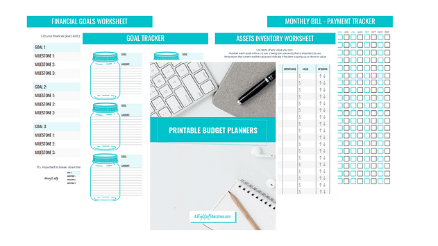personal finance worksheets personal budget blanners by a digital education katie and linda